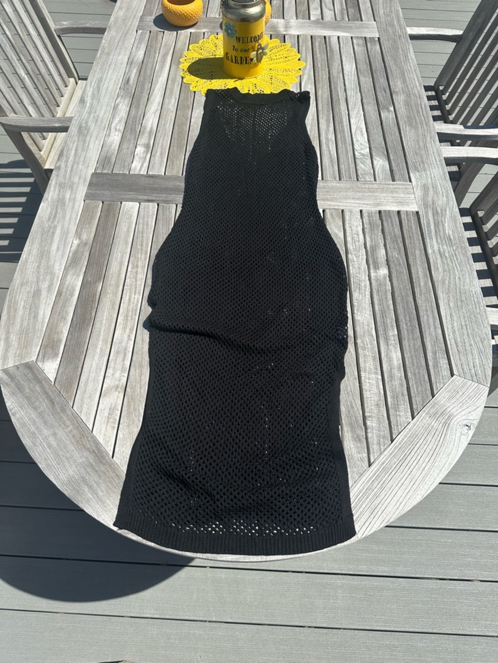 Black Knit Mesh Cover Up Medium